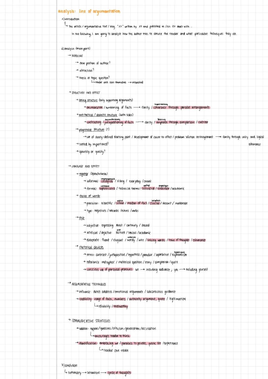 ANALYSIS: line of argumentation