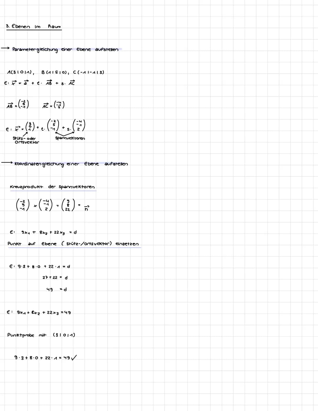 KAPITEL VI. Geraden und Ebenen
1. Grundwissen
-
Betrag eines Vektors
HATHE KLAUSUR 4.
|7²|= 2² + 6²
Einheitsvektor
ev = 1
Gegenseitige Lage 