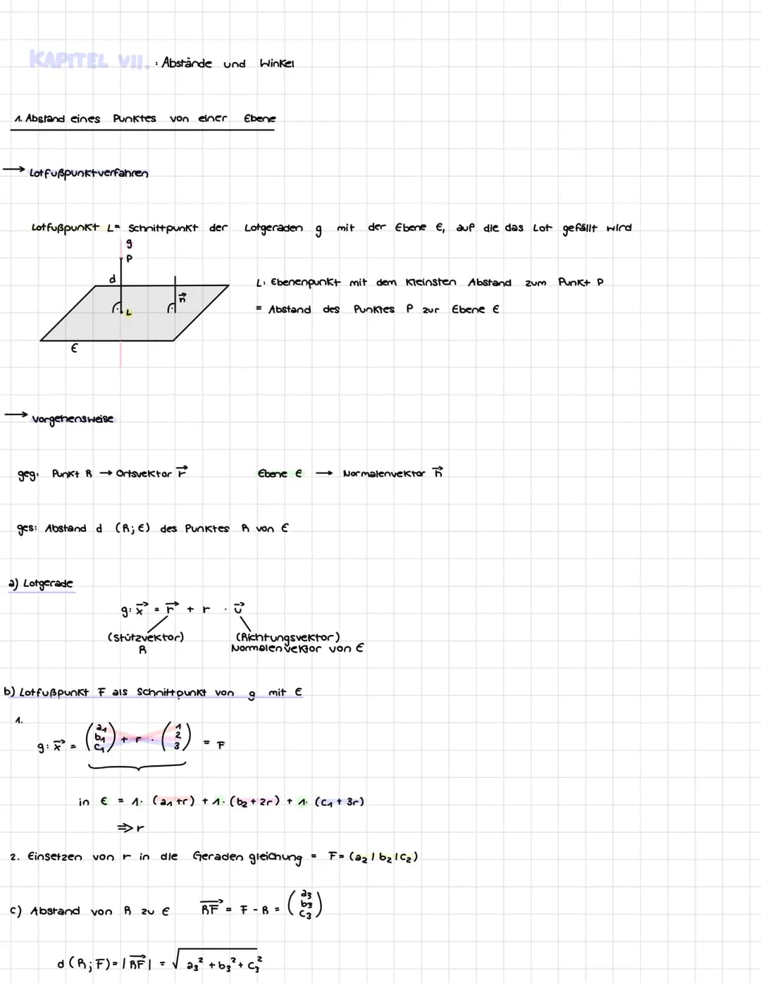 KAPITEL VI. Geraden und Ebenen
1. Grundwissen
-
Betrag eines Vektors
HATHE KLAUSUR 4.
|7²|= 2² + 6²
Einheitsvektor
ev = 1
Gegenseitige Lage 