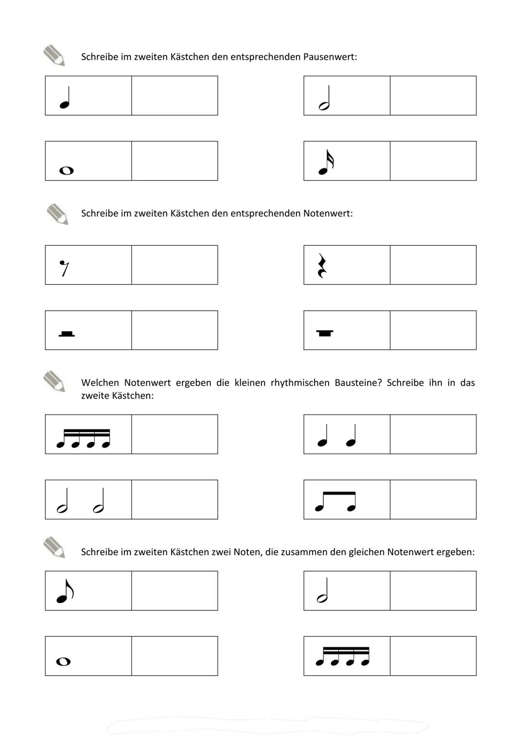Musik
Grundlagen
mit
Übungsaufgaben 1. Die Noten
Eine Notenzeile hat 5 Notenlinien und 4 Zwischenräume, die von unten nach oben gezählt werd
