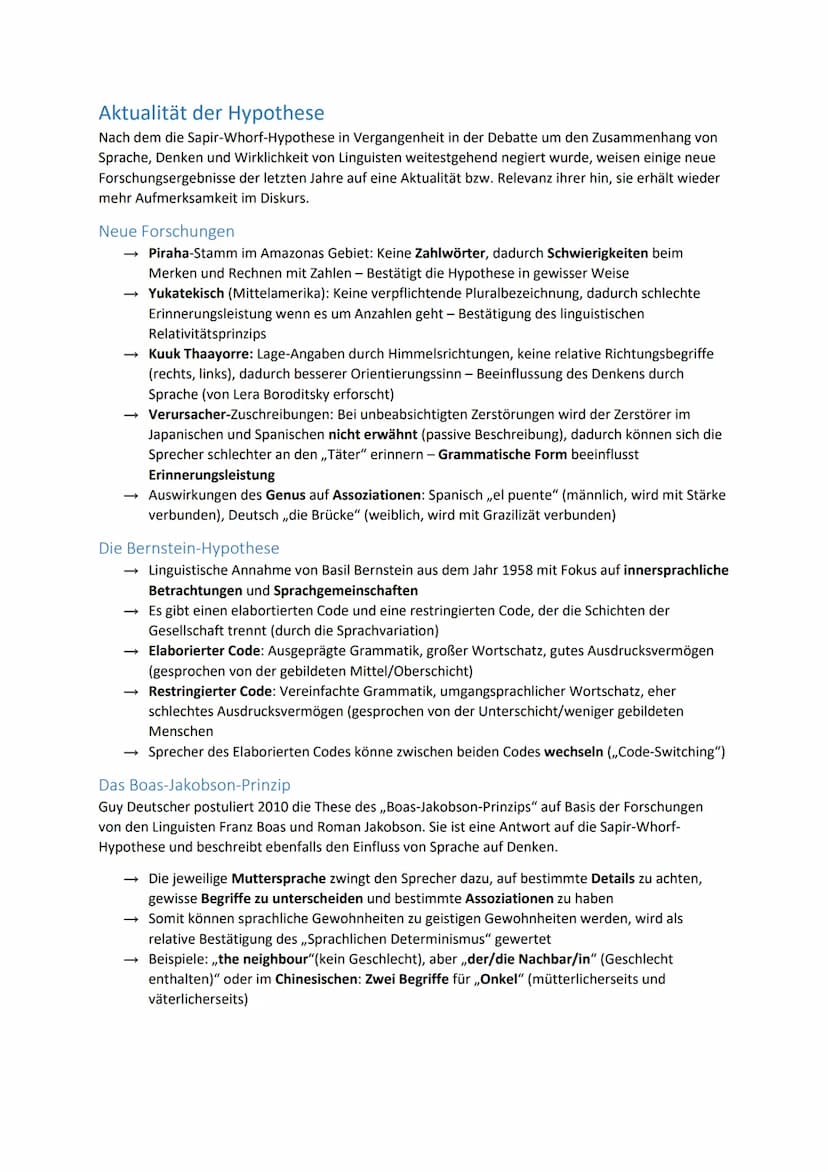 Die Aktualität der Sapir-Whorf-Hypothese
Die
Sapir-Whorf-Hypothese
Die Hypothese von Benjamin Lee Whorf (Ingenieur und Linguist) mit Bezug a