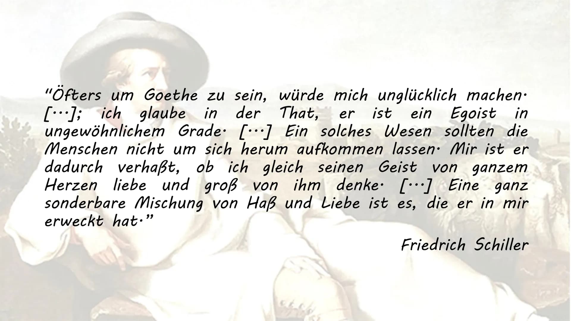 JOHANN WOLFGANG VON GOETHE
leben
geboren: 28. August 1749 in Frankfurt am Main
• erhielt mit Schwester Cornelia Frederike teils vom Vater Pr