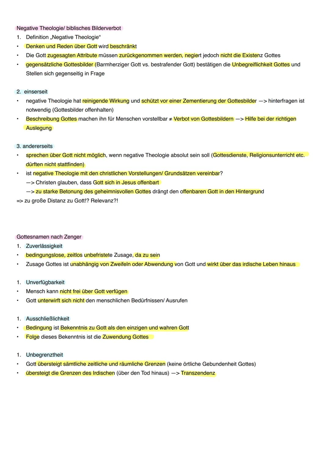 Lernzettel Theologie
Dornbuscherzählung
=> Ex 3, 1-15 (Offenbarungsgeschichte von JHWH)
1. Offenbarung: Gott erscheint Mose in einem brennen