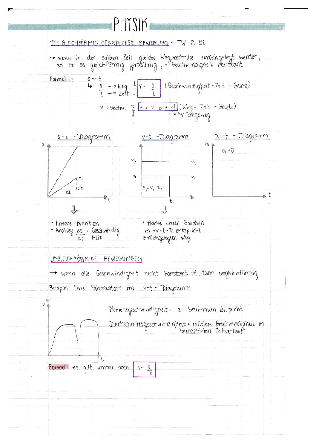 Bewegungsarten in der Physik: Formeln und Beispiele