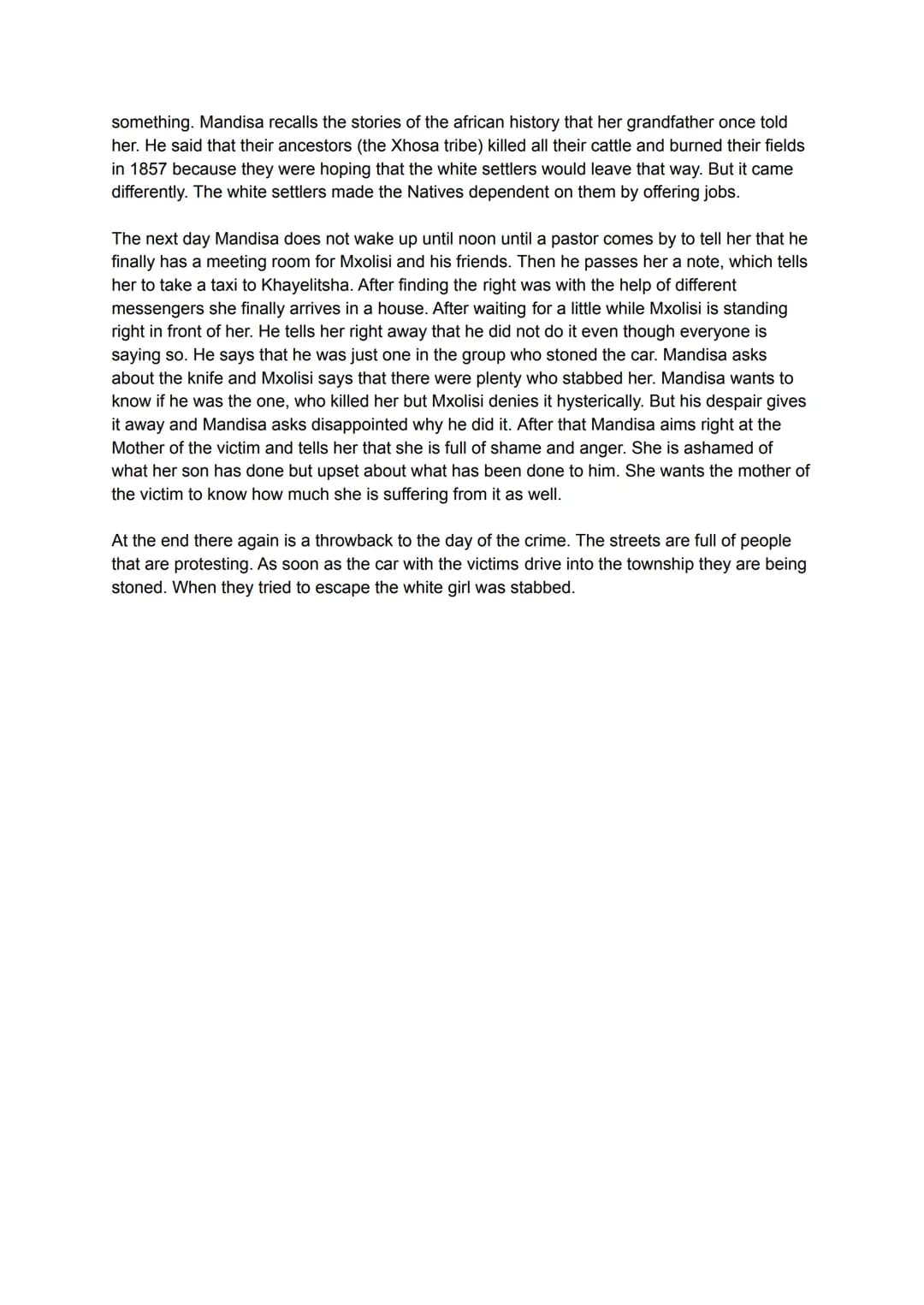 Mother to Mother summary (Youtube video)
The novel Mother to Mother is about the mother of a murderer, who writes letters to the
mother of t