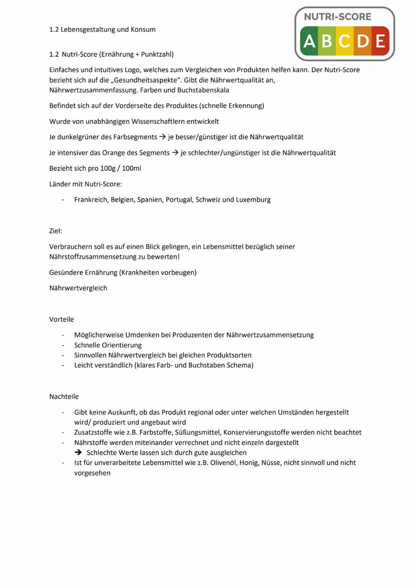 1.2 Lebensgestaltung und Konsum
AES
1.1 Qualitätsfächer
Ökologischer Wert
Ist das Produkt saisonal und regional?
Belastet die Produktion/Han