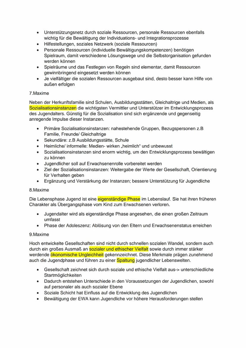 Klaus Hurrelmann: Das Modell der produktiven Realitätsverarbeitung
Entwicklungsaufgaben:
Umsetzung von psychischen, physischen und sozialen 