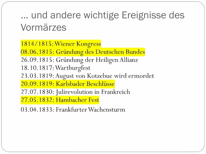 Vormärz
148 147
IN Der Vormärz - Zeit von 1815 bis 1848
• Zeit zwischen dem Wiener Kongress und der Märzrevolution
• Kennzeichen: äußere Sic
