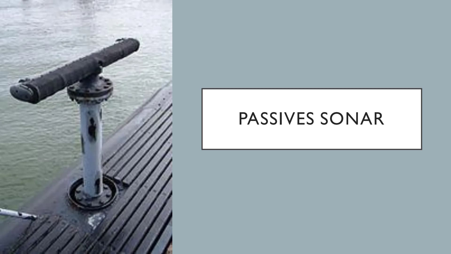 SONAR
Von Bennet Ristock ●
●
●
●
Funktion
Entstehung
Aktives Sonar
Passives Sonar
Wale und Delfine
GLIEDERUNG FUNKTION
Sen den
Empfänger
ref