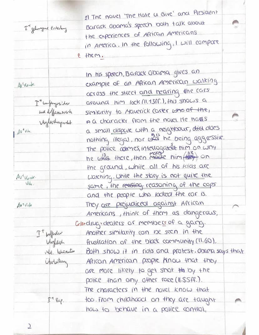 2nd Class Test: The Hate You Give
Name: Mara vd. Brelje
(Main) Competence tested: Writing
11.3 /Fra
Part I: Comprehension
1 Summarize the ex
