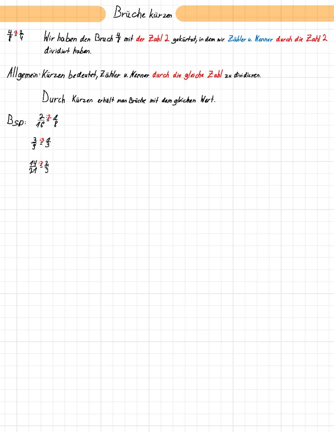 Brüche kürzen