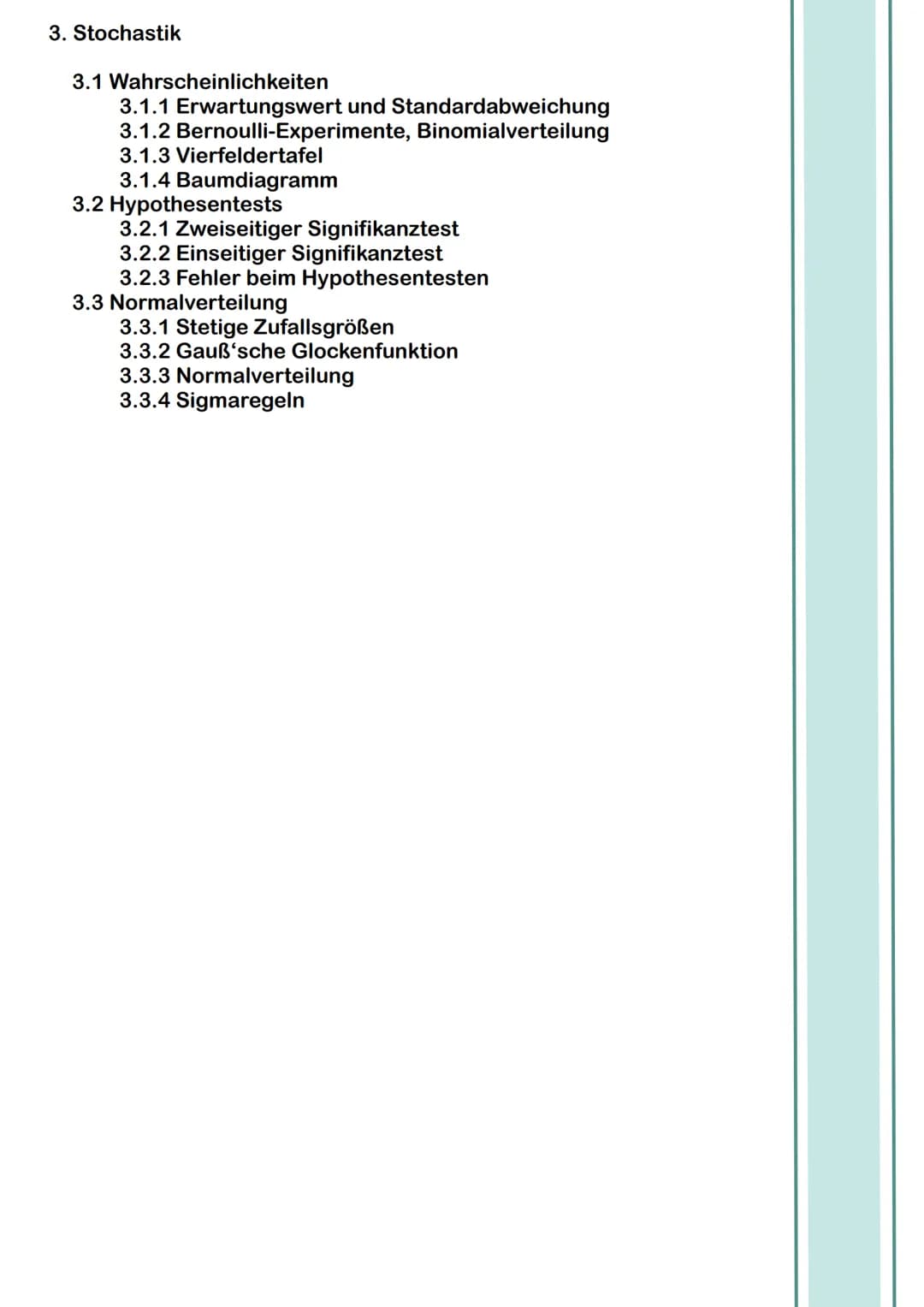 Mathe Abitur Lernzettel
von Maxima Inhaltsverzeichnis
1.Analysis
1.1 Ableitung
1.1.1 Grundlagen und Definition
1.1.2 Ableitungsregeln
1.1.3 