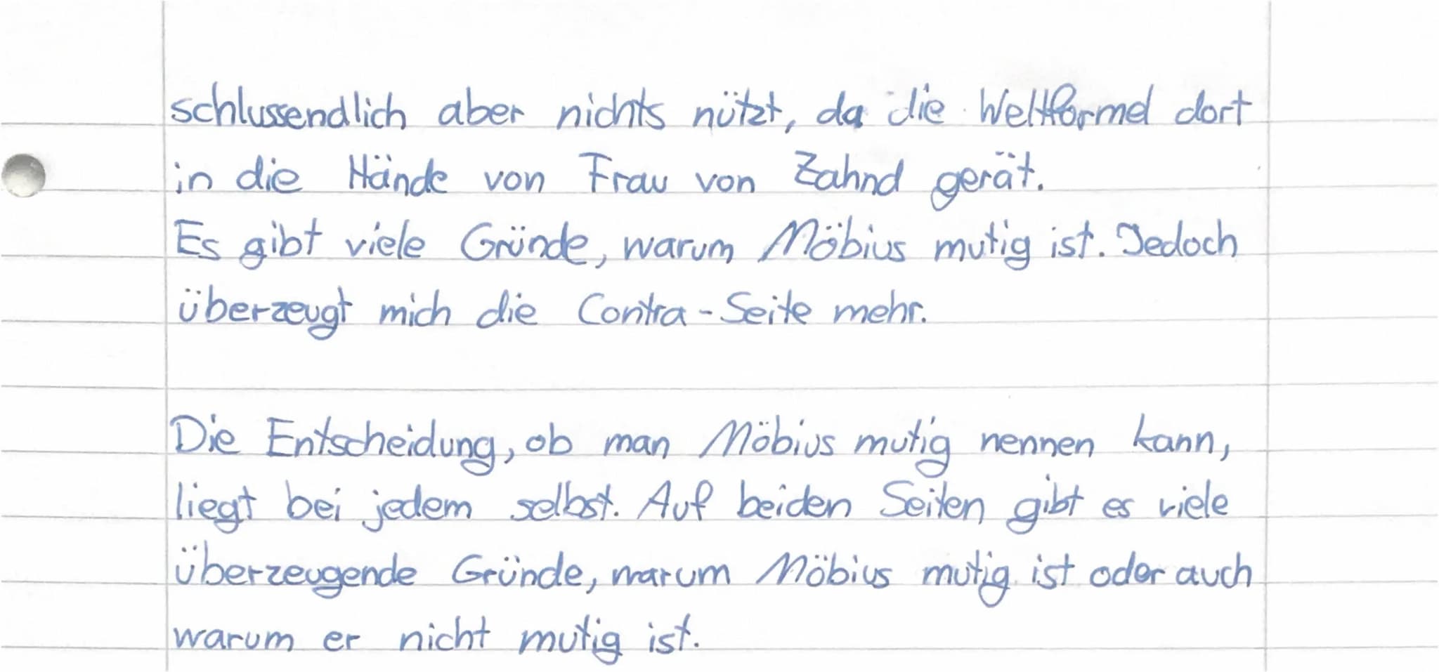 Ist Mobius ein mutiger Mensch?
Im Buch Die Physiker" von Friedrich Dürrenmatt aus.
dem Jahre 1961 stellt sich die Frage, ob Möbius
ein mutig