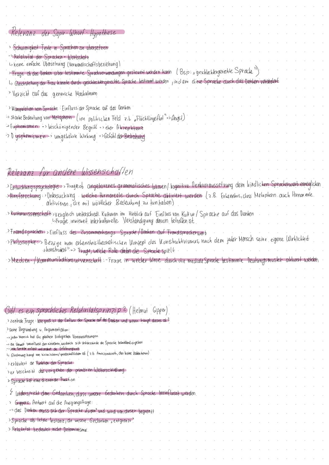 Verhältnis von
Sprache,
Denken und Wirklichkeit
Aktualität der Sapir - Whorf - Hypothese. Sprache Verben Wirklichkeit
-Gedanken sind die Gru