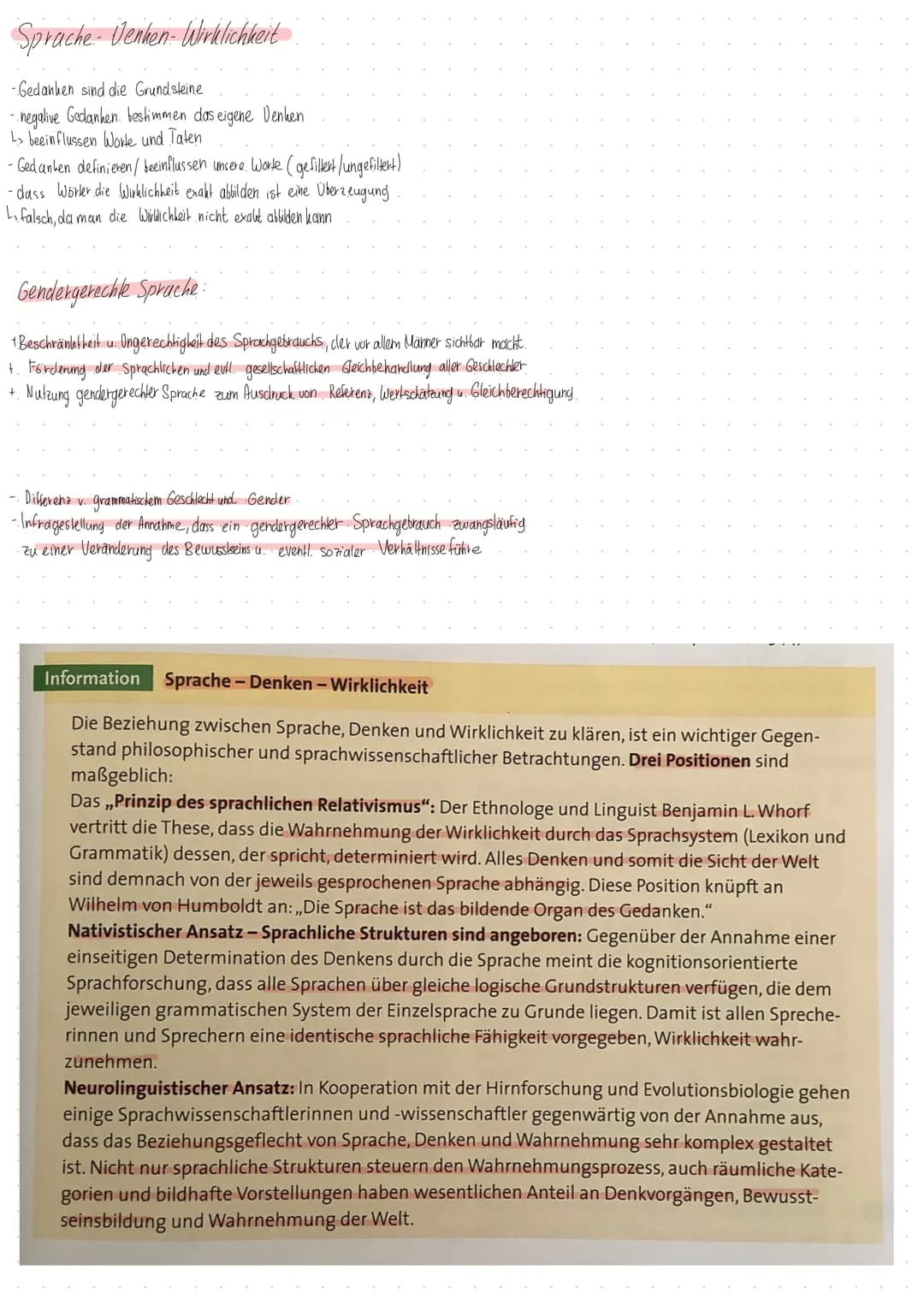 Verhältnis von
Sprache,
Denken und Wirklichkeit
Aktualität der Sapir - Whorf - Hypothese. Sprache Verben Wirklichkeit
-Gedanken sind die Gru