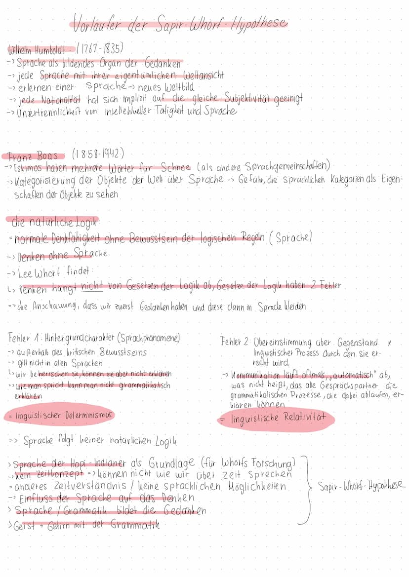 Verhältnis von
Sprache,
Denken und Wirklichkeit
Aktualität der Sapir - Whorf - Hypothese. Sprache Verben Wirklichkeit
-Gedanken sind die Gru