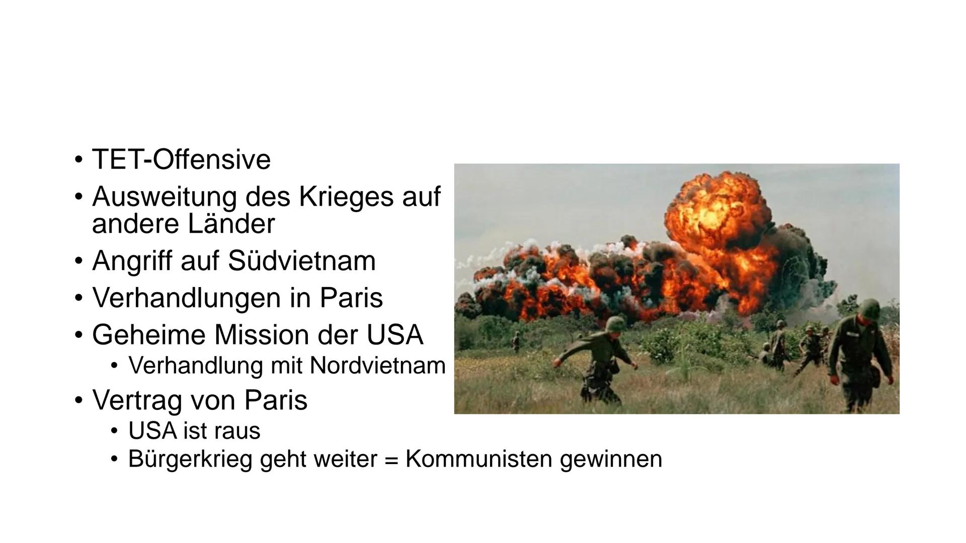 Vietnamkrieg
Ein Referat von .... Vietnamkrieg
Ein Referat von .... Gliederung
• Allgemeine Fakten
●
• Konfliktparteien
●
Auslöser des Krieg