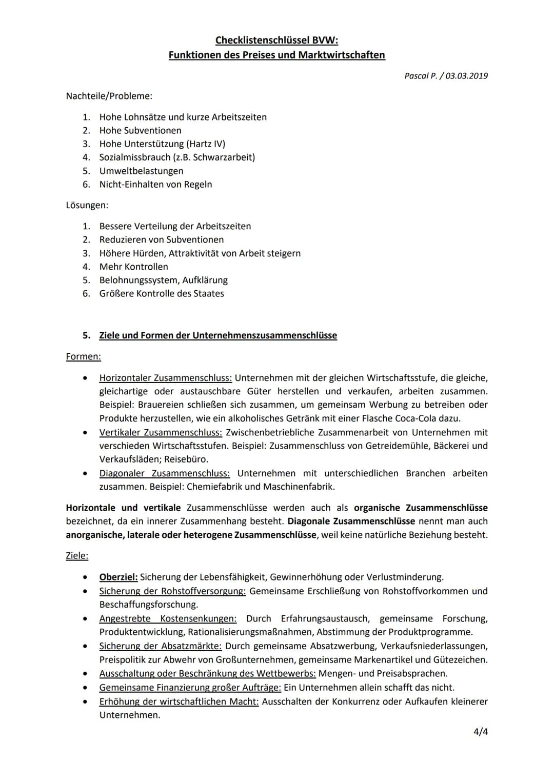 Checklistenschlüssel BVW:
Funktionen des Preises und Marktwirtschaften
1. Funktionen des Preises
2. Einfacher und erweiterter Wirtschaftskre