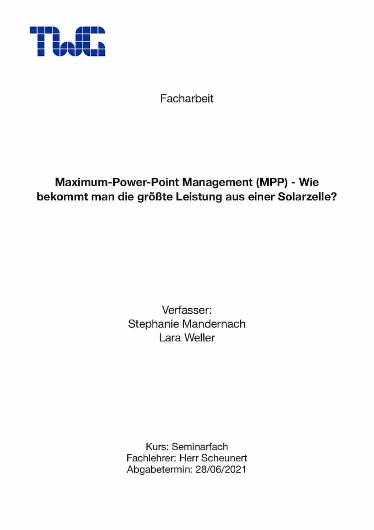Know Maximum-Power-Point-Management - Facharbeit thumbnail