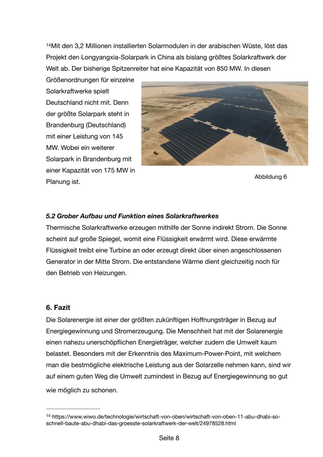 TWG
Facharbeit
Maximum-Power-Point Management (MPP) - Wie
bekommt man die größte Leistung aus einer Solarzelle?
Verfasser:
Stephanie Mandern