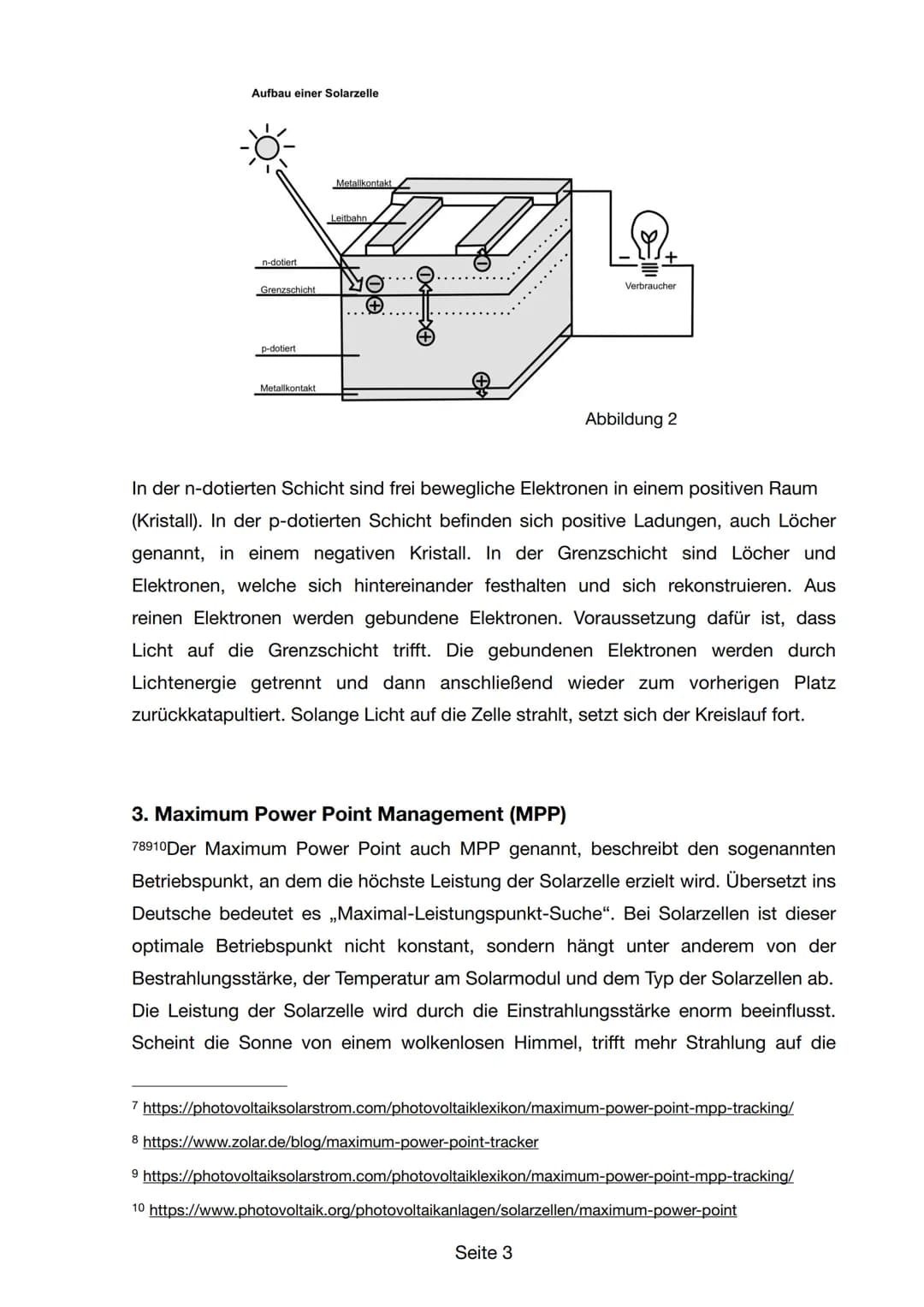 TWG
Facharbeit
Maximum-Power-Point Management (MPP) - Wie
bekommt man die größte Leistung aus einer Solarzelle?
Verfasser:
Stephanie Mandern