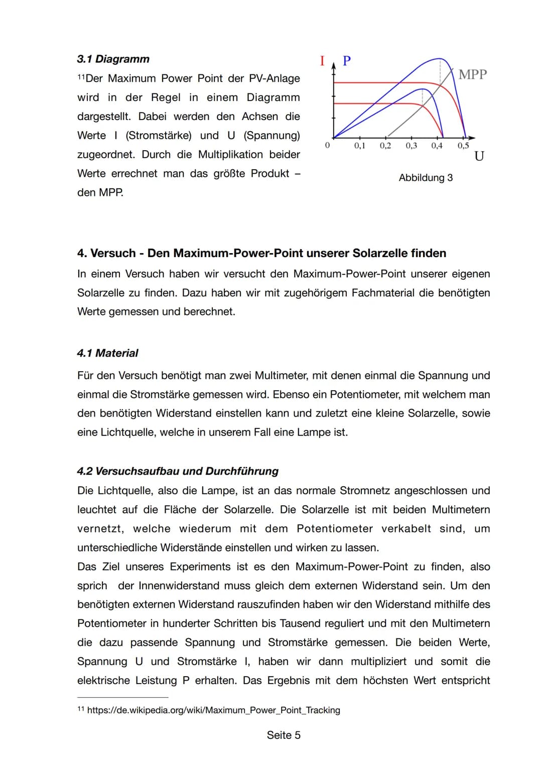 TWG
Facharbeit
Maximum-Power-Point Management (MPP) - Wie
bekommt man die größte Leistung aus einer Solarzelle?
Verfasser:
Stephanie Mandern