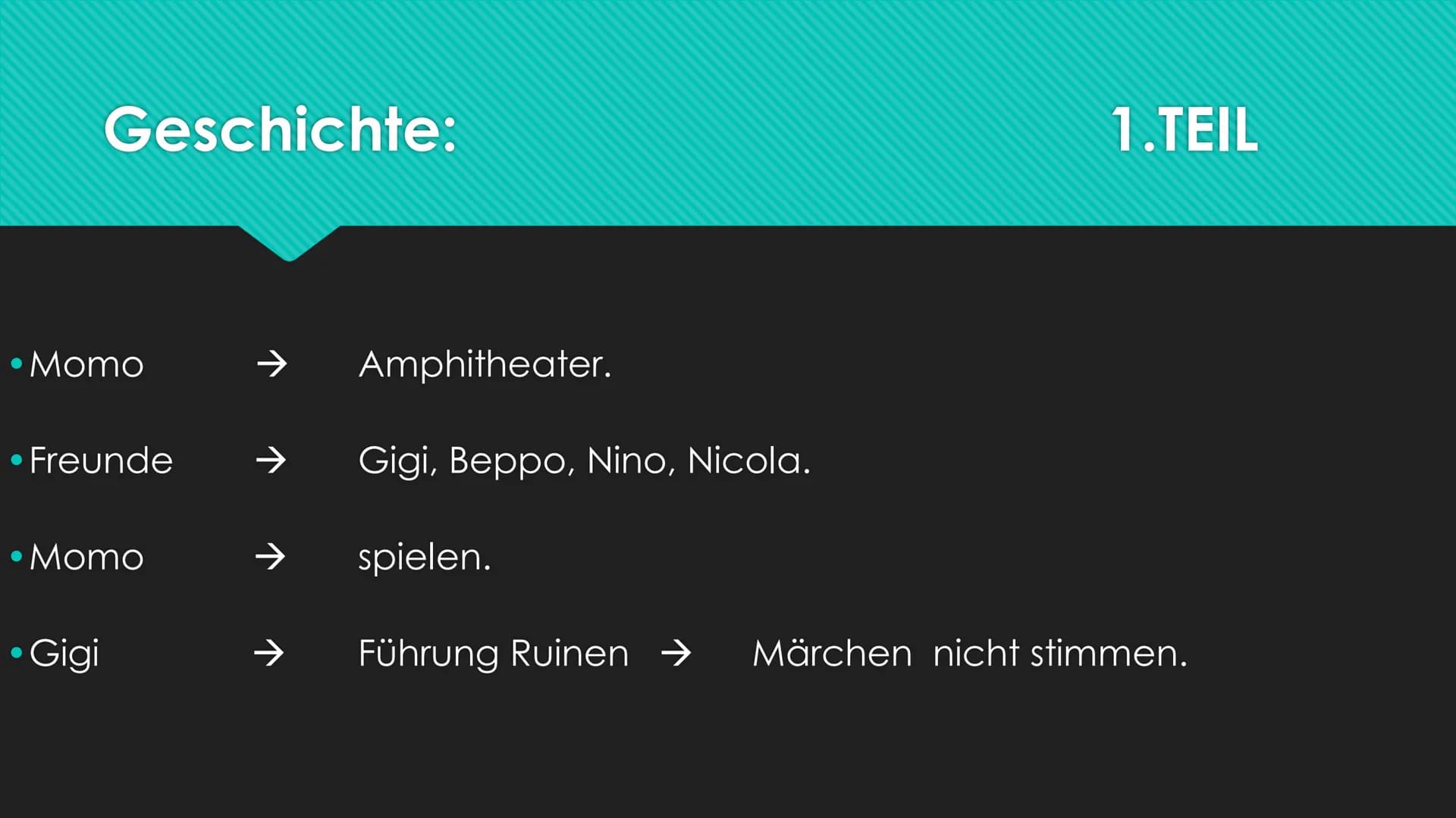 ΜΟΜΟ
Schriftsteller: Michael Ende!
MOMO
Michael Ende Aufbau:
Figuren
Geschichte
Themen
• Zitat
• Meinung
Fragen? Figuren
Meister Hora
Chef d