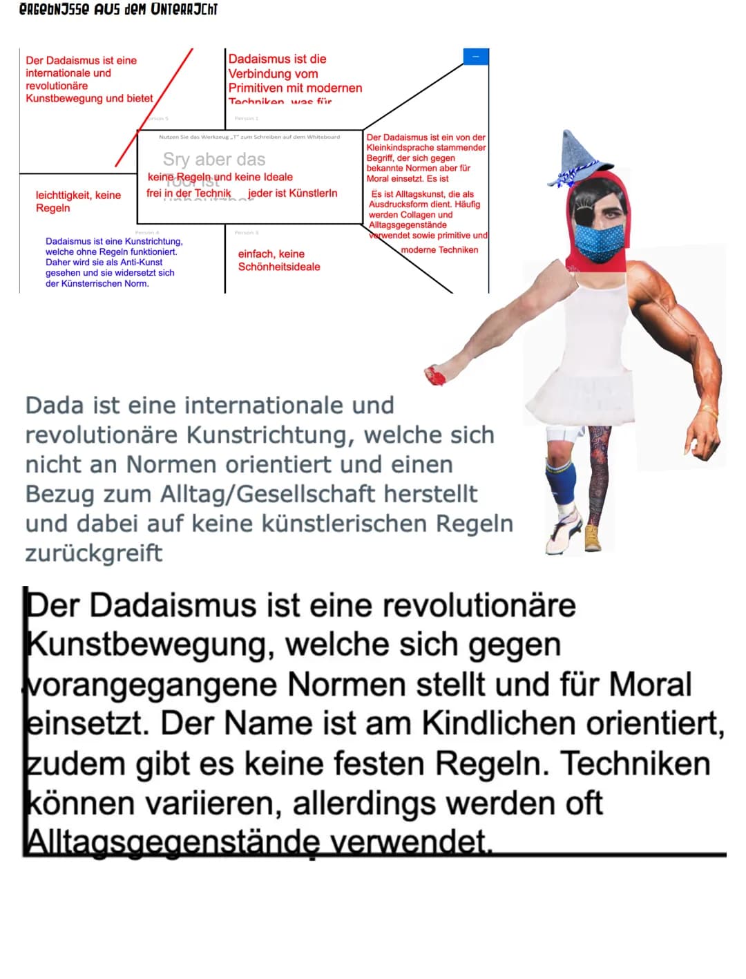 DADAJSMUS ZUSAMMENFASSUNG
Dadaismus ist eine Kunst- und Literaturrichtung, die auch als Anti-Kunst gesehen wird. Die Kunst soll
alltagstaugl