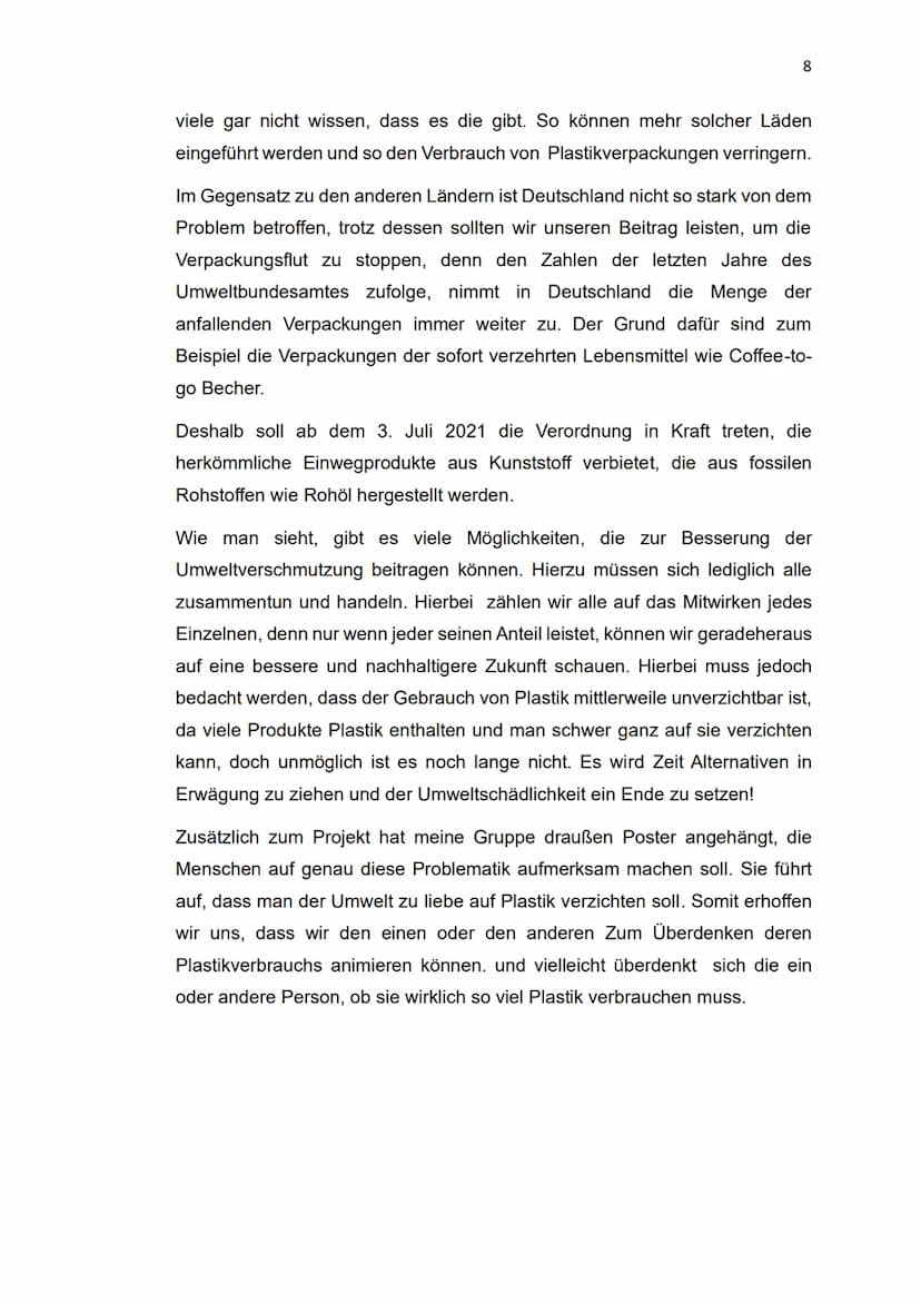 1
Wie kann man Plastik in den Meeren verringern? Inhaltsverzeichnis
1 Einleitung.....
2 Die Verschmutzung der Meere........
3 Problematik vo