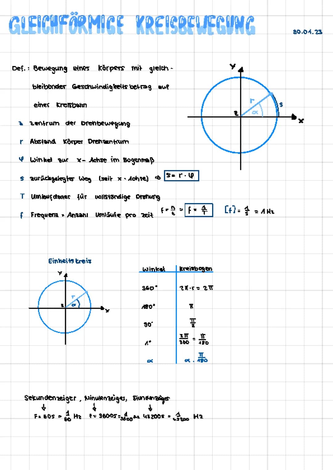 Gleichförmige Kreisbewegung