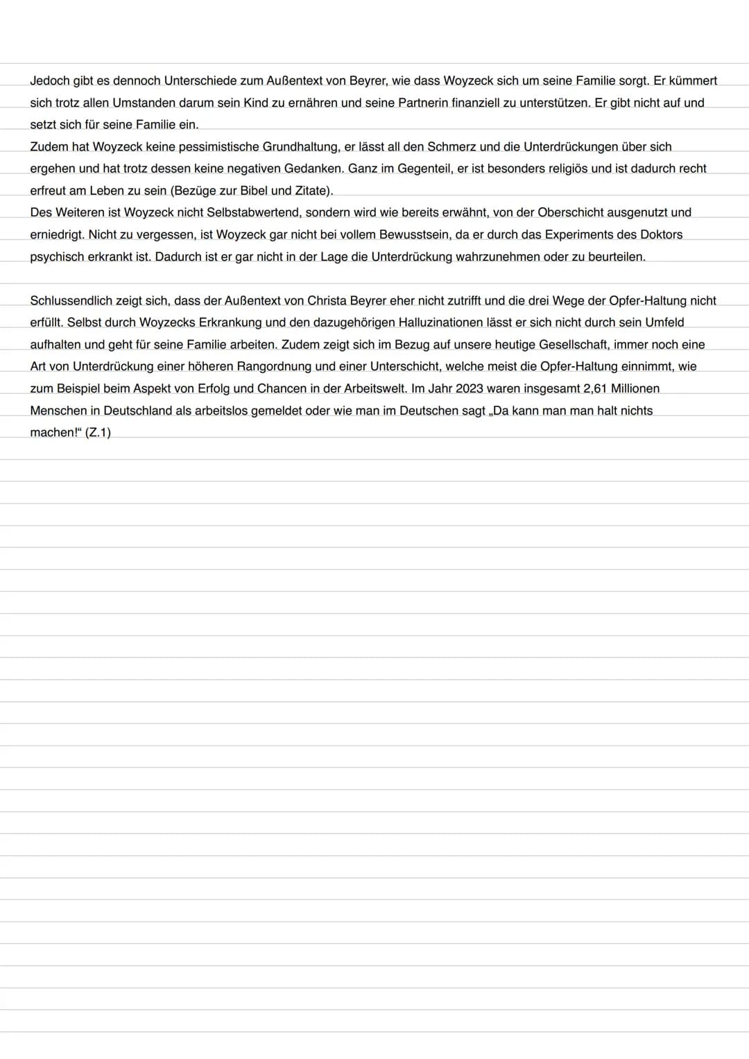 etwas genauer
Erörterung eines literarischen Werks - Woyzeck
Neid ist sehr häufig in unserer Gesellschaft vertreten. Viele gehen mit dem Ged