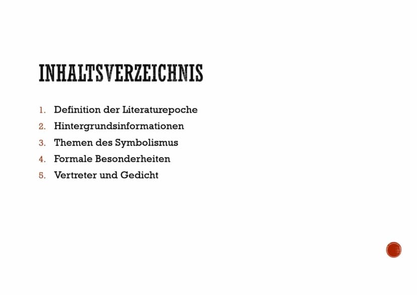 DER SYMBOLISMUS
(1890-1920)
Von: ... INHALTSVERZEICHNIS
1. Definition der Literaturepoche
2.
Hintergrundsinformationen
3. Themen des Symboli