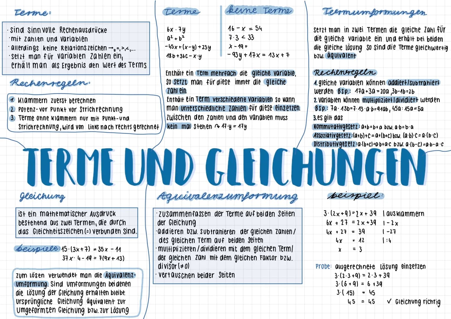 
<p>Termumformung ist ein wichtiger Teil der Mathematik, der sich mit der Umwandlung von Termen befasst. Termumformung ist notwendig, um Gle