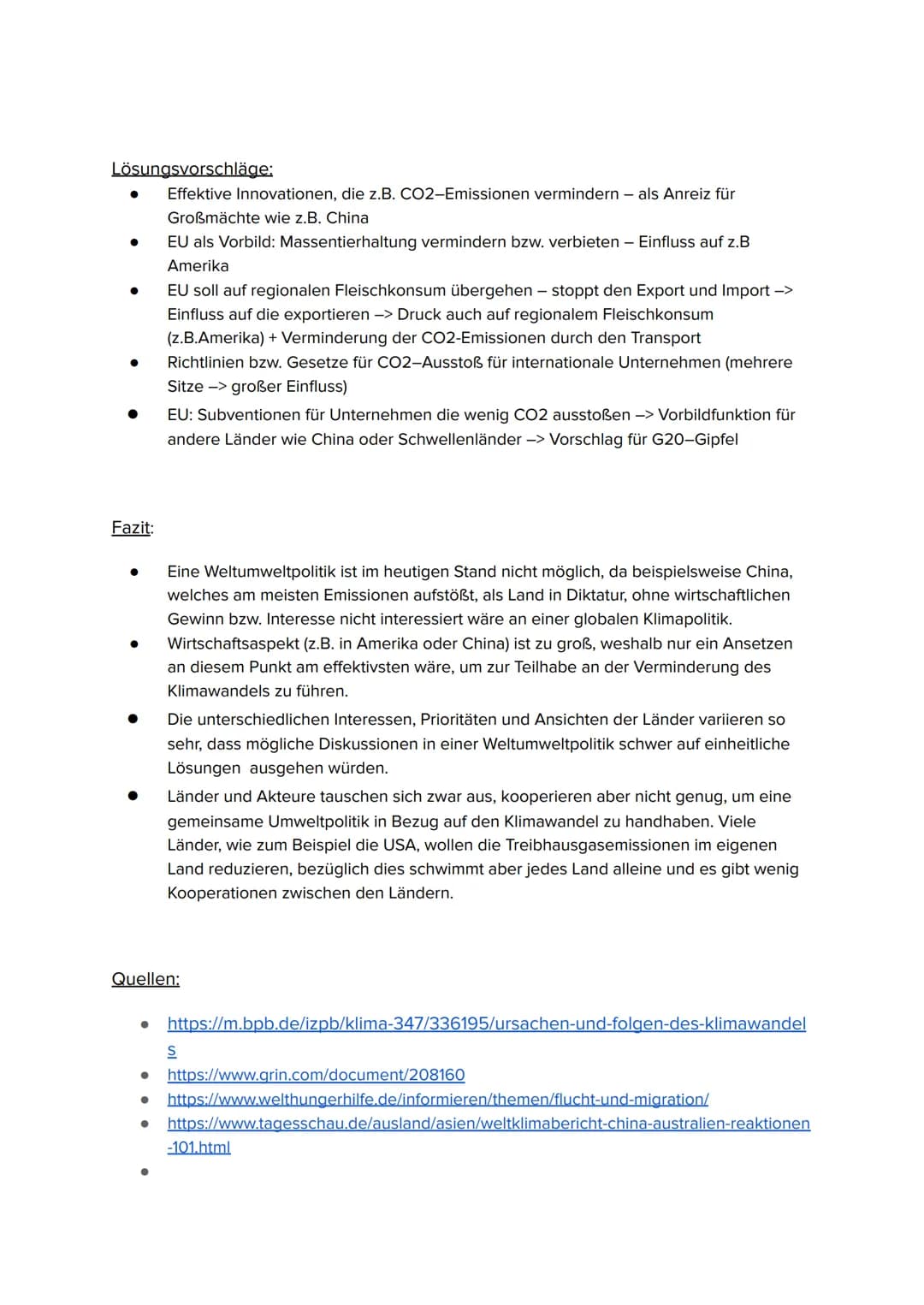 Der Klimawandel als globales Problem -
Ist eine gemeinsame Weltumweltpolitik möglich?
Was ist das Problem?
● Klimawandel = Veränderung des K