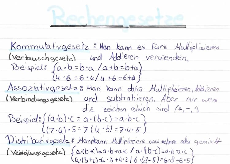 Know lernkarte-Rechengesetze: Kommutativgesetz,Assoziativgesetz,Distributivgesetz thumbnail