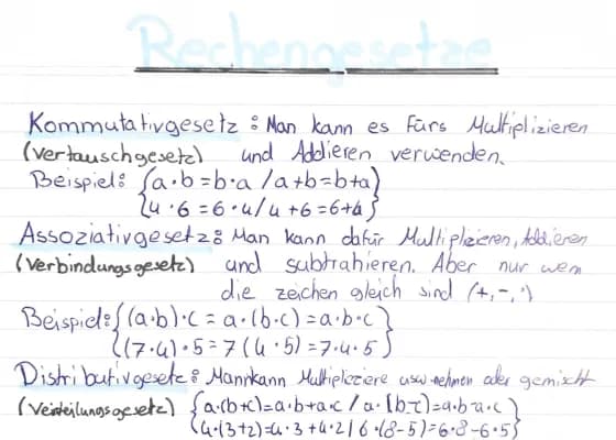 Know lernkarte-Rechengesetze: Kommutativgesetz,Assoziativgesetz,Distributivgesetz thumbnail