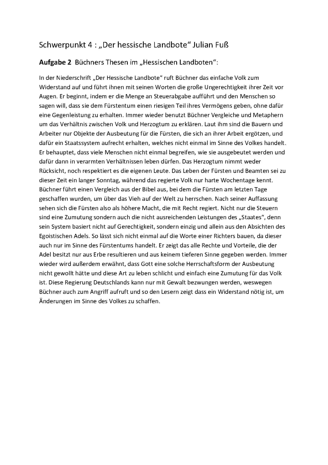 Der Hessische Landbote und Woyzeck: Analyse und Text PDF