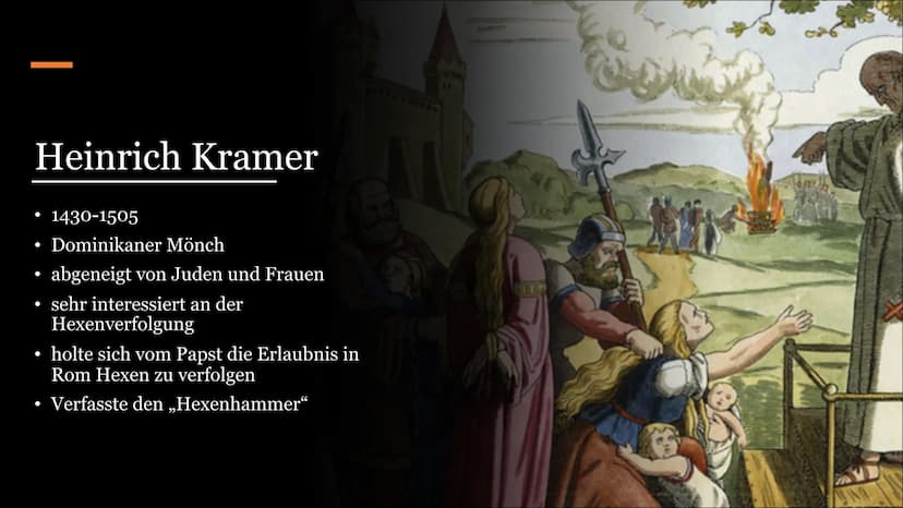 Hexenverfolgung
im Mittelalter
Lilly Schäfer, Annica Schuster Inhaltsverzeichnis
• Entstehung und Ursachen
●
Standpunkt der Kirche
Heinrich 