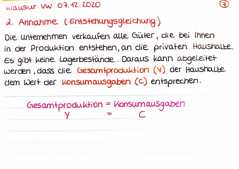 Klausur VW 07.12.2020
Einfacher Wirtschaftskreislauf
Private
Haushalte
(Sach-)güter u. Dienstleistung.
Entgelte für G.u.D.-
- Geld strom
Güt