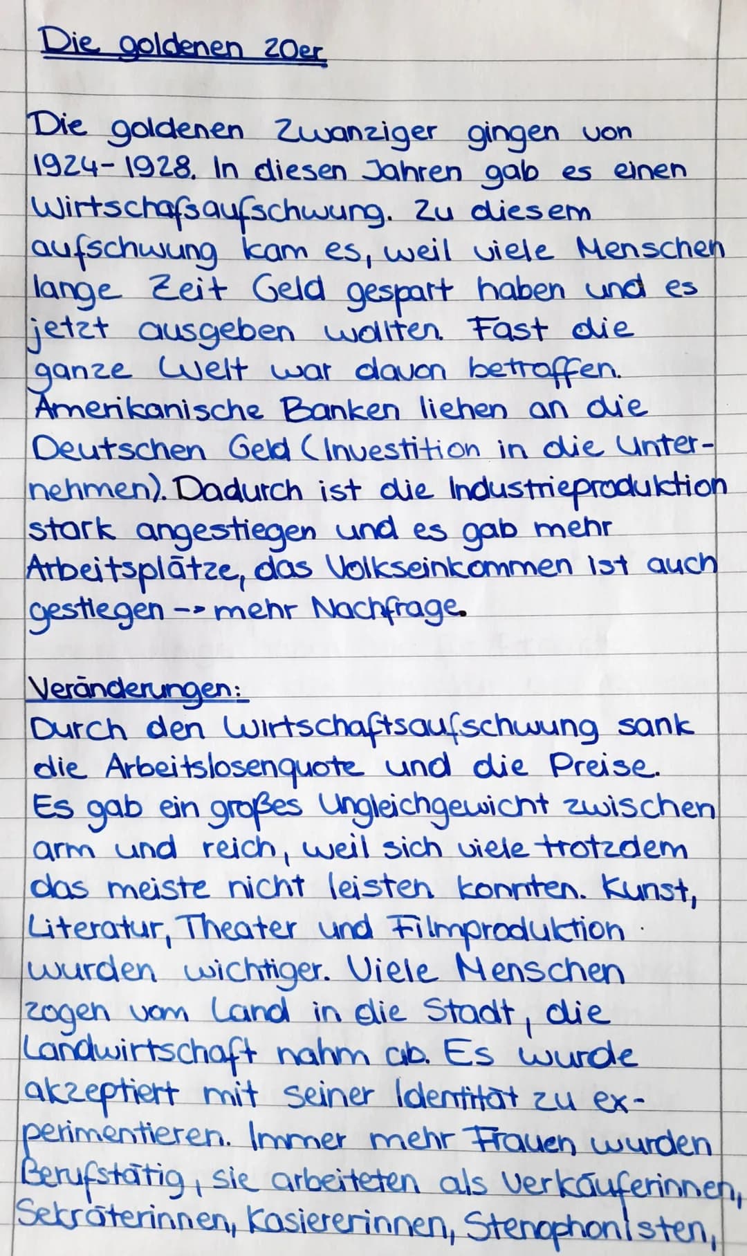 Die goldenen 20er
Die goldenen Zwanziger gingen von
1924-1928. In diesen Jahren gab es einen
Wirtschafsaufschwung. Zu diesem
aufschwung kam 