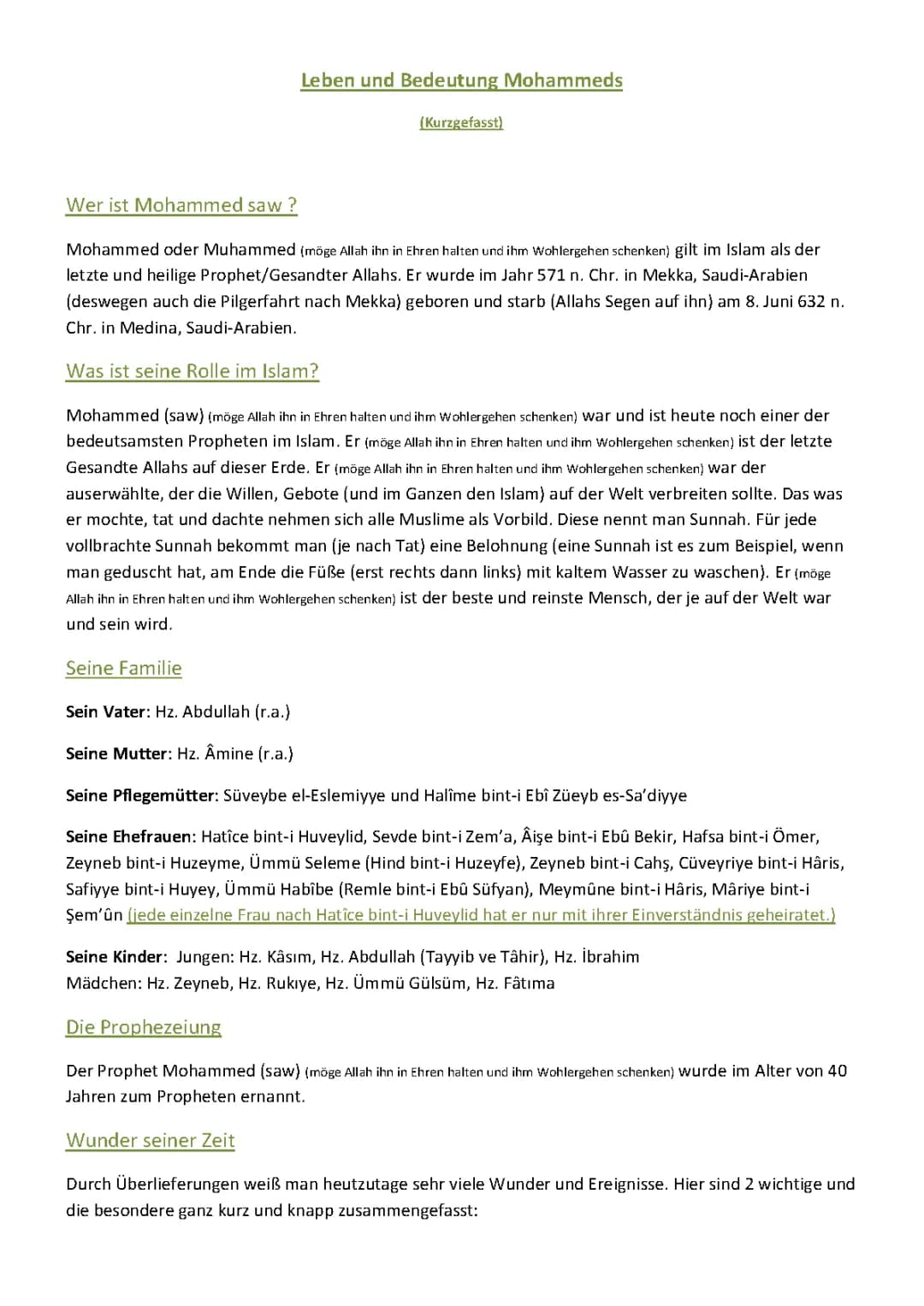 Das Leben und die Bedeutung des Propheten Muhammad ﷺ