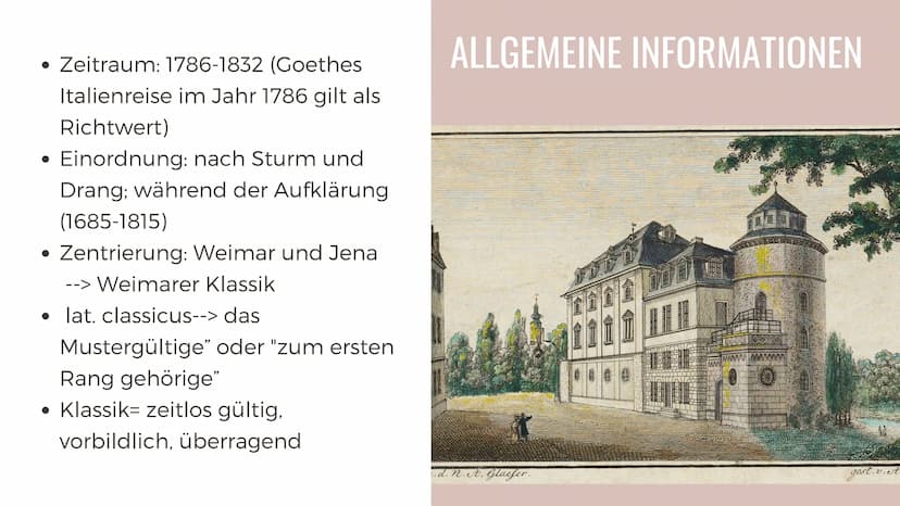 DIE WEIMARER
KLASSIK
Deutsch GK
Aljona Marsov | Januar 2023 INHALTSVERZEICHNIS
1. Allgemeine Informationen
2. Historischer Hintergrund
3. Ei