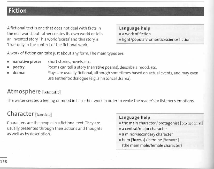 >>> 106 Skills
Understanding fictional texts
A fictional text is a literary work whose content is based on the imagination of
the author and