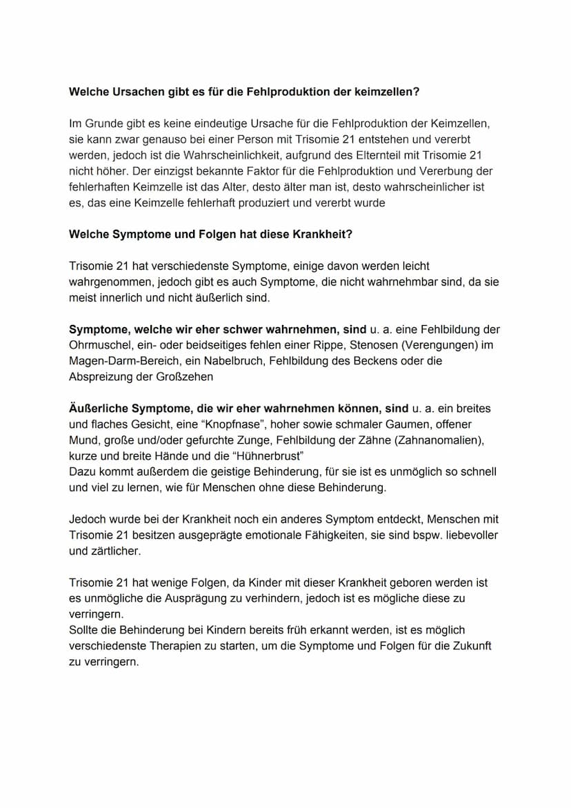 1. Reifetellung
Melose 1. Reifetellung
Trisomie 21 (Down syndrom)
Was ist Trisomie 21?
Trisomie 21, auch Down Syndrom genannt, ist die Bezei