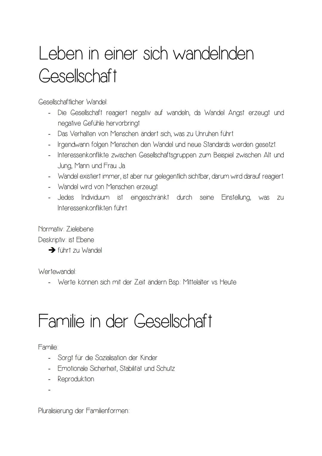 Powi Checkliste:
Soziologische Grundbegriffe
Leben in einer sich wandelnden Gesellschaft Beispiel für Wandel: Familie
● Sozialisation und Id
