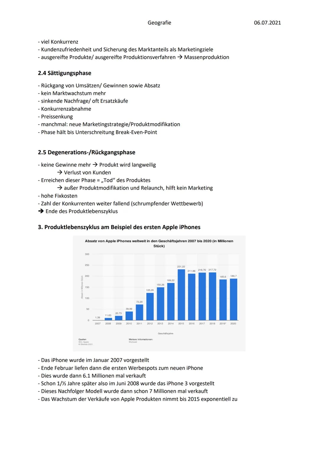 Geografie
Produktlebenszyklus
1. Was ist der Produktlebenszyklus?
Der Produktlebenszyklus ist ein Erklärungsansatz zu Entwicklungsprozessen 