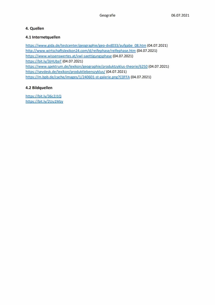 Geografie
Produktlebenszyklus
1. Was ist der Produktlebenszyklus?
Der Produktlebenszyklus ist ein Erklärungsansatz zu Entwicklungsprozessen 