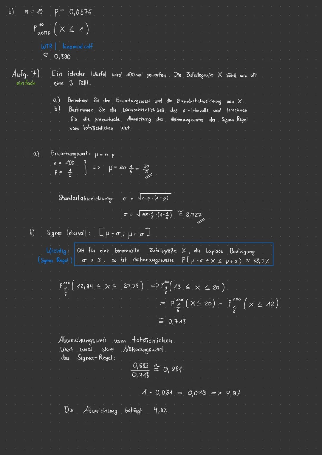 Aufgaben zur Stochastik
Stochastische Unabhängigkeit
Binomial verteilung
Erwartungswert und Histogramm
Problemlösen mit der Binomialverteilu