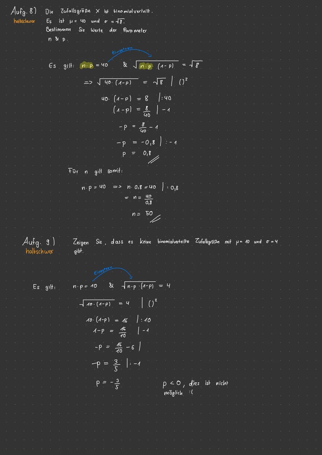 Aufgaben zur Stochastik
Stochastische Unabhängigkeit
Binomial verteilung
Erwartungswert und Histogramm
Problemlösen mit der Binomialverteilu