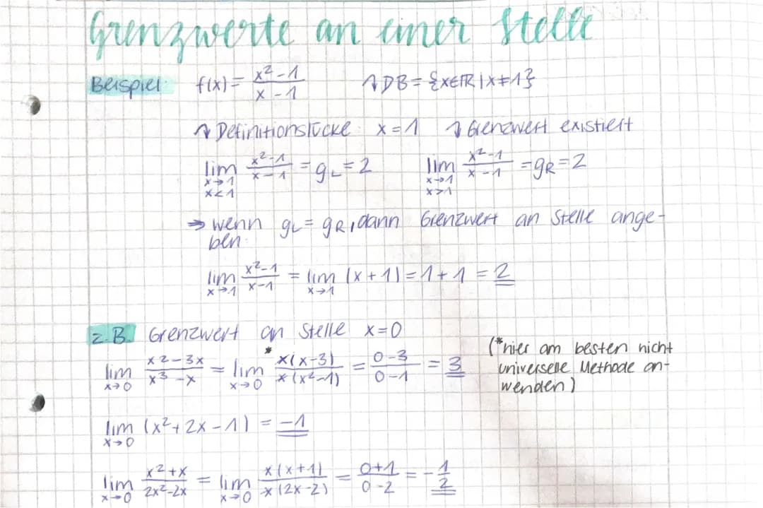 Grenzwerte an einer Stelle